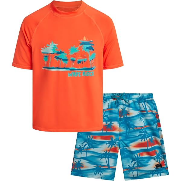 IXtreme Set 4 Pezzi Rash Guard Ragazzo – Maglietta Maniche Lunghe + Pantaloncini – UPF 50+ Asciugatura Rapida – Costume Da Bagno