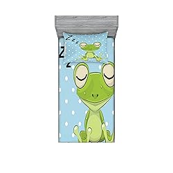 Ambesonne Cartoon Fitted Sheet & Pillow Sham