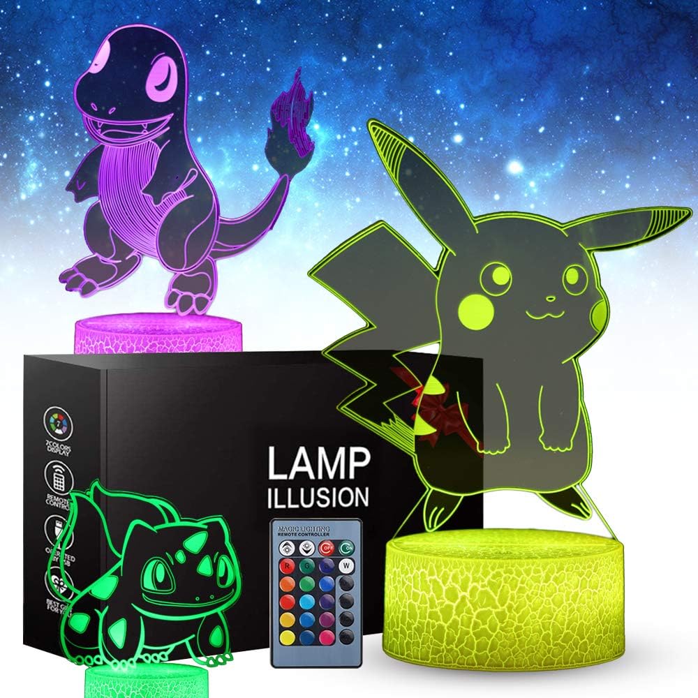 3D Pikachu Toys Night Light