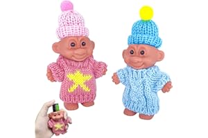 YINTLILOCN 2pcs Mini Troll Dolls Lighter Pouches Troll Lighter Protective Case Lighter Cover Holder Smoking Accessories for 3.2in Regular Lighter (Lighter Not Included) (Style 7)