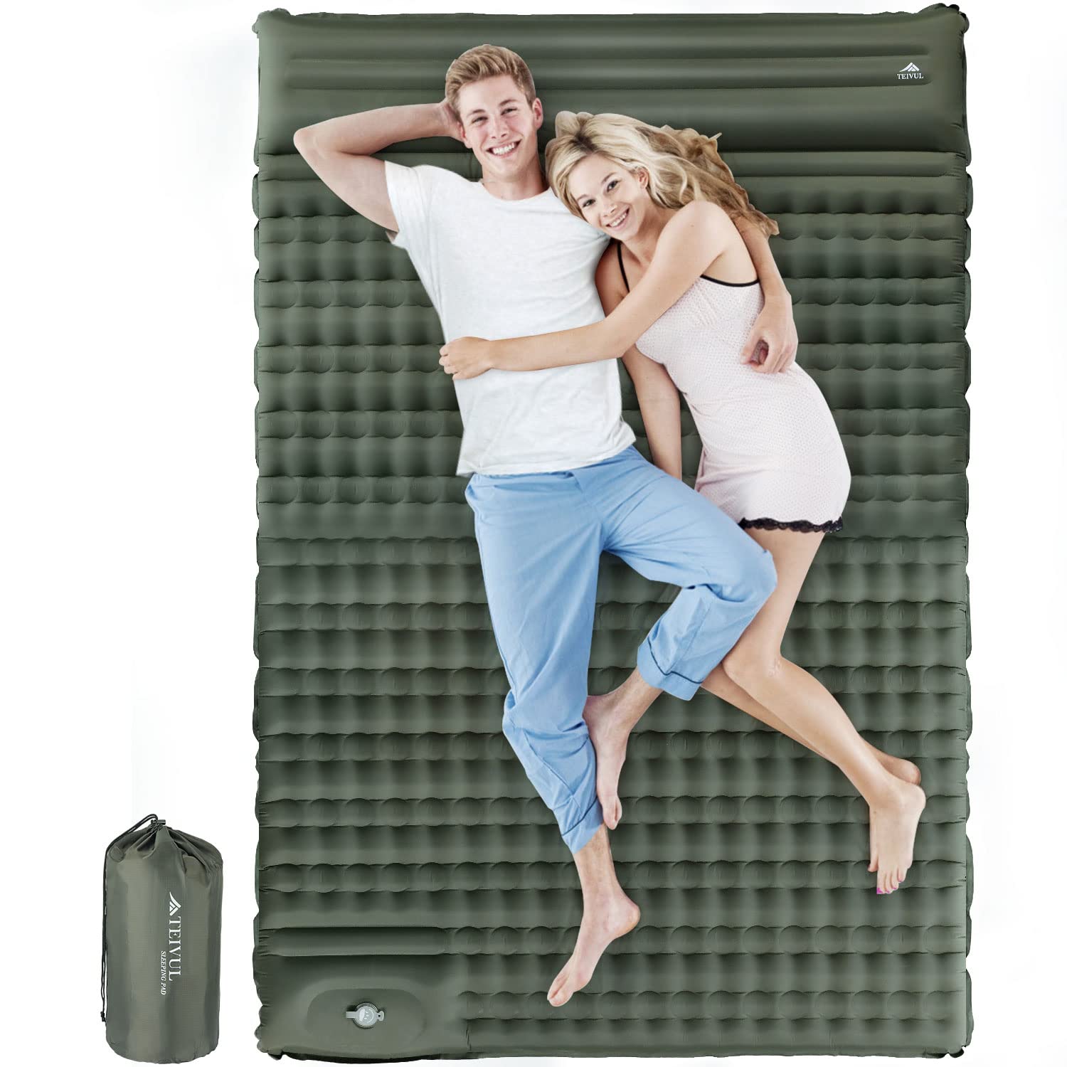 TEIVUL Double Sleeping Pad,Extra Thick Inflatable