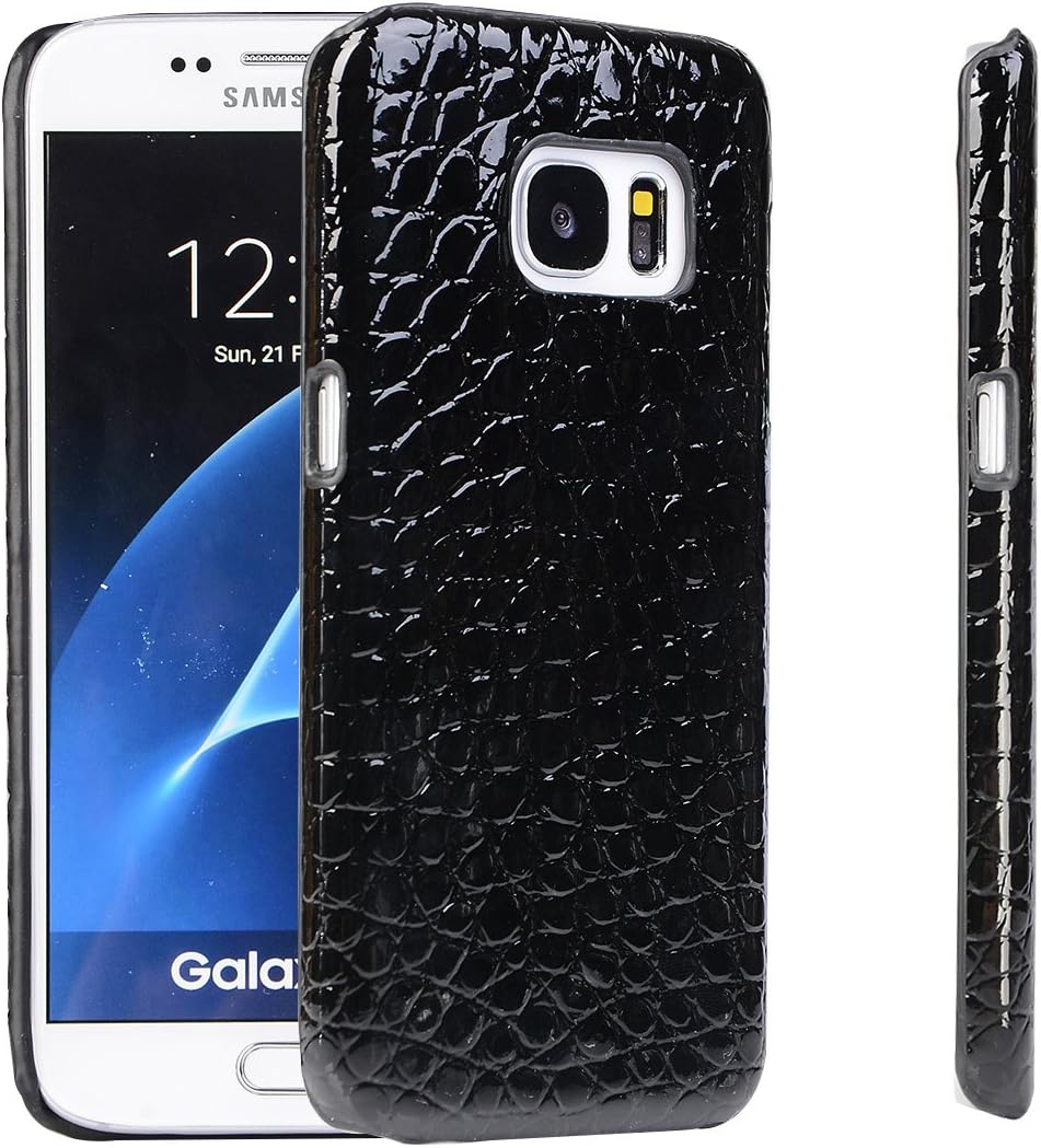 Samsung Galaxy S7 Case,Galaxy S7 Black Case,CAFOODUN [Classic Series] Luxury Premium Imitation alligator skin Leather Case Back Cover with [Ultra Slim] for Samsung Galaxy S7