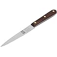ICEL 4-Inch Serrated Paring Knife, Brown Rosewood Handle, Full tang Blade