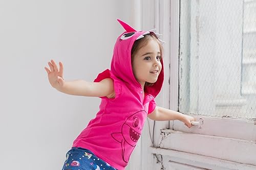 Pinkfong Baby Shark Toddler Girls French Terry Short Sleeve Hoodie