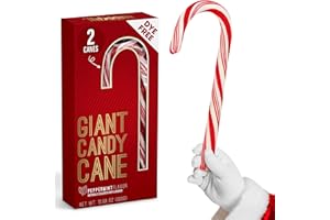 TABOOM Giant Candy Cane Sticks 2 Pack Gift box - 10 Inch Individually Wrapped Dye-Free Christmas Candy Peppermint Flavor For Stocking Fillers, Holiday Party Favor, Gift Decorations