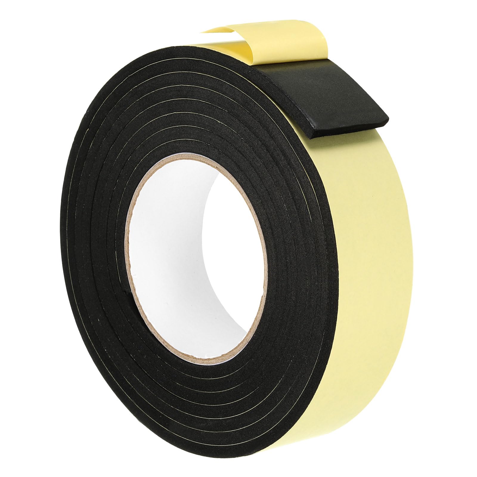 PATIKIL 3m/10ft Sealing Foam Tape, Single Sided Weather Stripping Door Seal Strip for Window Door Insulation, Black (1-5/8In x 1/4In x 10Ft)