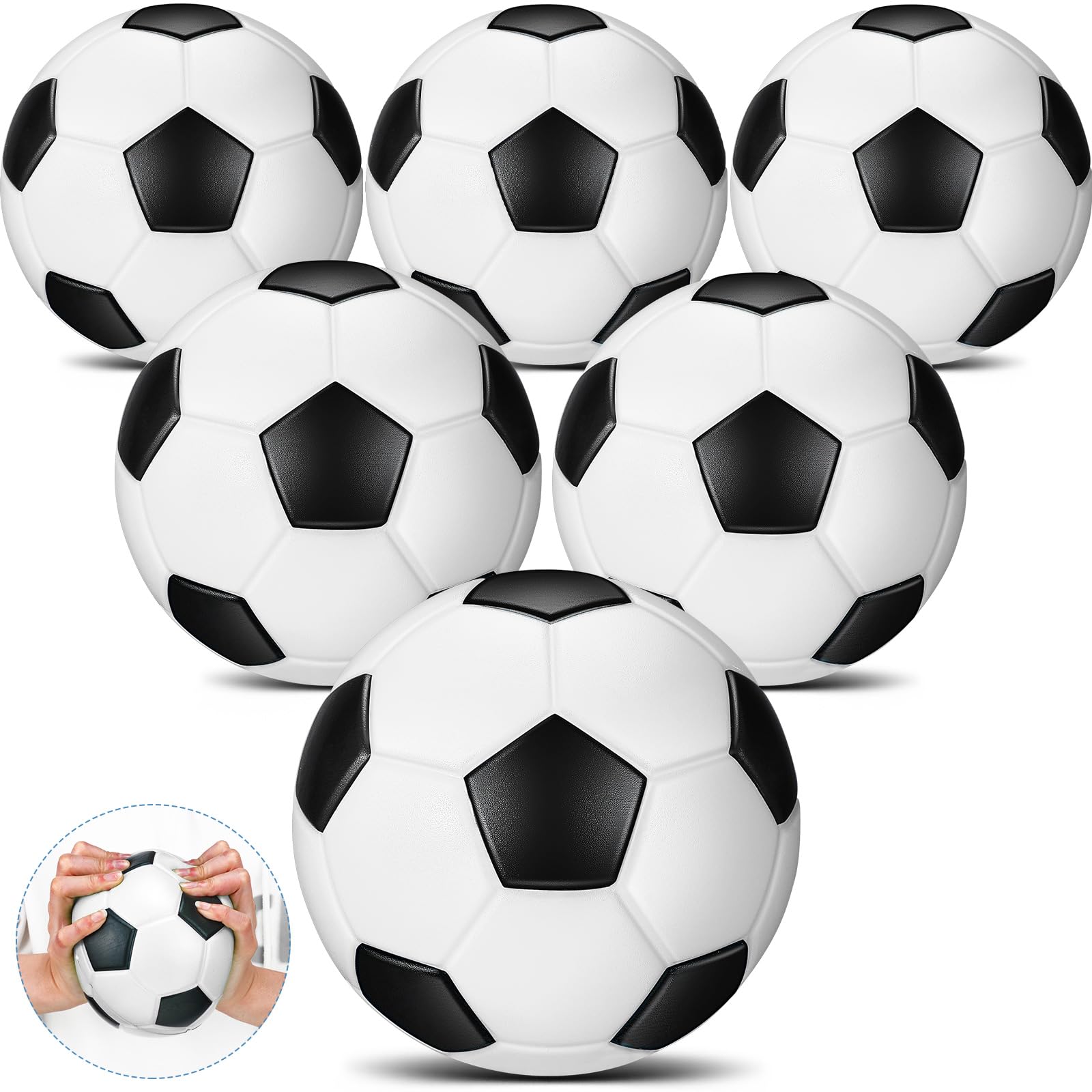 Photo 1 of Jenaai 6 Pcs 6'' Soft Foam Soccer Balls for Kids Mini Sponge Ball Slow Rising for Indoor Mini Soccer Hoops Beach Balls Christmas Operation Sport Gift for Adults Outdoor Practice Backyard(Black,White)