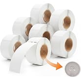 Geemaker Premium 30251 RFID Labels | Compatible with DYMO LabelWriter 550/550 Turbo/5XL | 1-1/8" x 3-1/2" Direct Thermal Labels, 130 Labels/Roll, 6 Rolls (780 Labels)