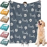 Custom Dog Blankets with Names - Personalized Dog Blanket for Bed, Throw Blankets Gift for Dogs Cat, Valentine's Day Customized Puppy Blanket, Paw Printed Soft Rug, Pet Remembrance Gift