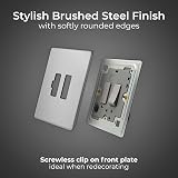 BG Electrical Fused Spur Switch 13A Double Pole Screwless Brushed Steel FBS50 view 2