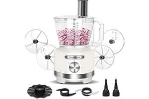 Homtone 16-Cup Food Processor, Heavy-Duty 9-Function Robot Culinaire with 7 Blades & 3 Speeds for Dough Kneading, Meat Choppi