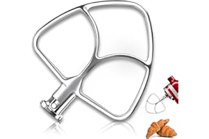 COOKRA Polished Stainless Steel Flat Beater for Kitchen Aid Mixer,Paddle Attachment Fits Kitchenaid Tilt-Head Stand Mixer Replace K45B Beater for 4.5-5 QT Mixing Bowl,Fast Whipping,Dishwasher Safe/No Coating