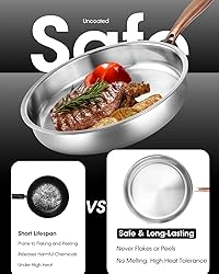 Bakpoco Tri-Ply Stainless Steel Pan with Lid, 12