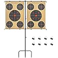 EZYoutdoor Adjustable Target Stand, Fits Multi Sizes Paper Targets, Sturdy & Easy to Assemble, Portable Targets Stand for Shooting Range