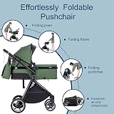 Lnhcrbs 3 in 1 Baby Stroller Travel Pushchair Khaki PU Wheels Adjustable Handle view 3