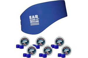 Ear Band-It Ultra Swimming Headband with Putty Buddies earplugs - 6 Pair Soft Silicone Premium Ear Plugs - The Best Swim Head