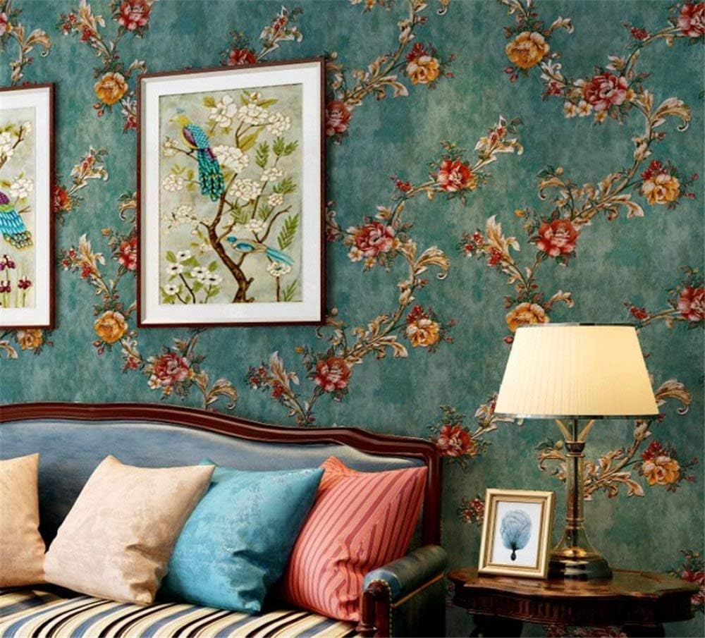 Huoduoduo 壁紙 レトロ アメリカン カントリー ライ 3d立体 フラワー エンボス壁紙 田舎風 寝室 リビングルーム ソファ 背景 壁紙 T 10 12 53 M 色 A 壁紙 Amazon