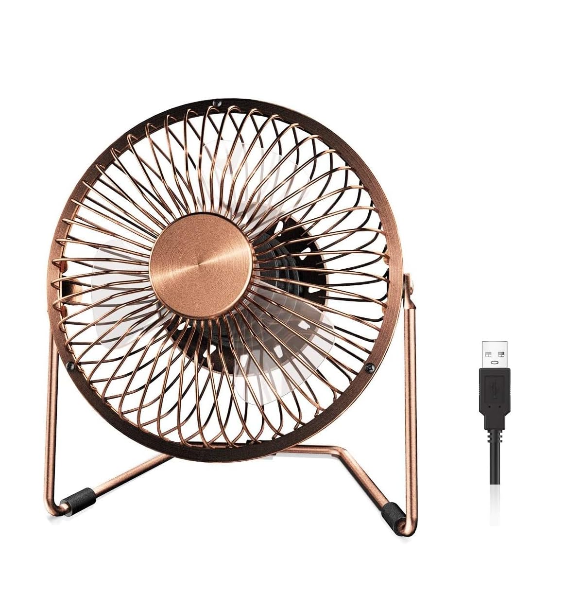 BXT 6" Antique Bronze Silent USB Desktop Fan 360 Rotating Portable Office Metal Mini Fan Personal Cooler Cooling USB Desk Fan for PC Laptop