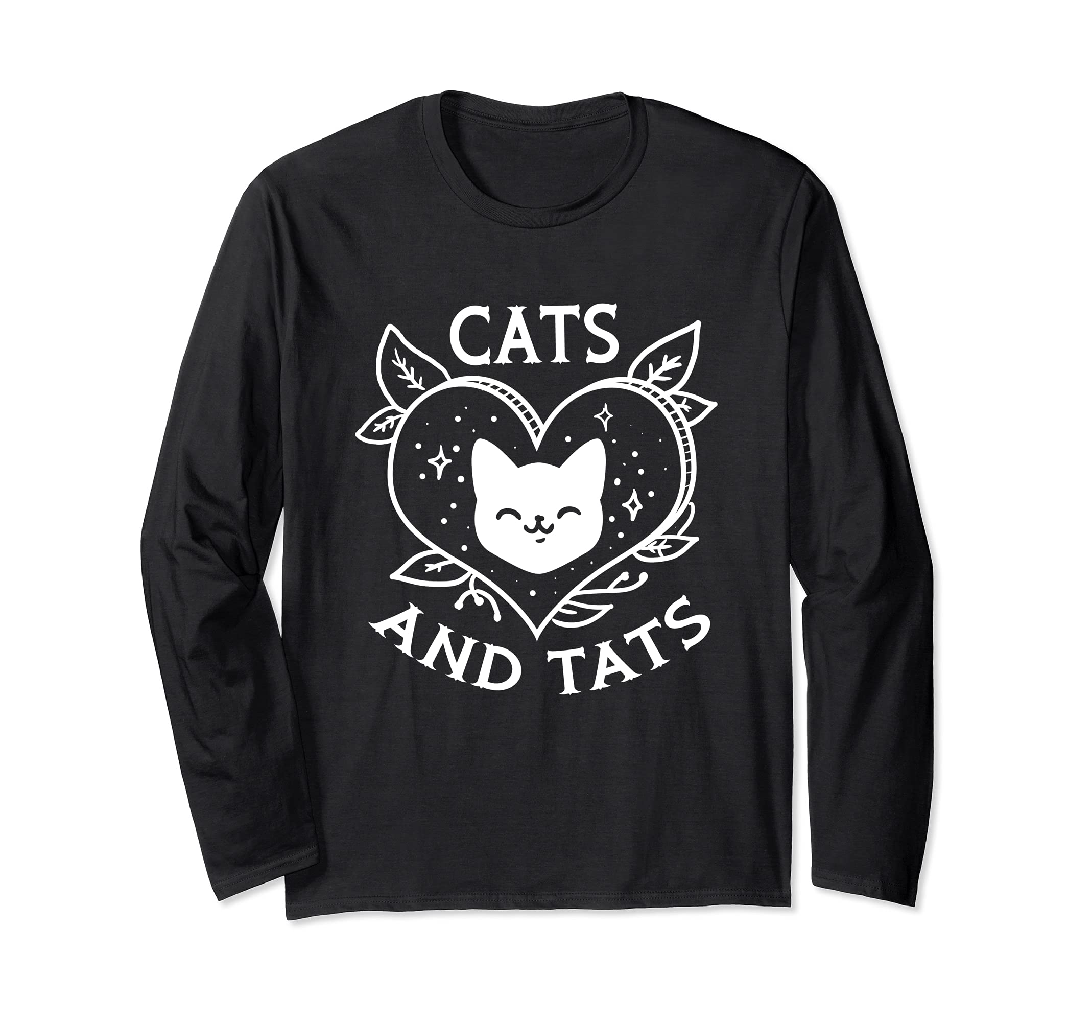 Funny Cats and Tats Product - Tattoo Art Design Long Sleeve T-Shirt