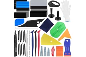 Arayker Car Wrap Tool Kit Vehicle Wrapping Tools Vinyl Wrap Applicator Tool Kit Window Tint Tools with Gloves & Vinyl Wrap Magnetic Holder for Car Wrapping, Window Tinting
