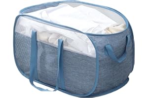 Aplter Pop Up Laundry Basket Reinforced Handle Portable Mesh Laundry Hamper Collapsible Laundry Baskets (Blue) for College Dormitory, Kid’s Room, Bedroom, Laundry Room