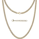 Silvadore Gold/Silver Chain for Men Necklace (2/4/6mm) - Stainless Steel Cuban Link Chain for Men (18K/925 Plated) - Thin, Non-Tarnish & Waterproof Jewelry - GIFT-READY - (18/20/22/24 Inch)