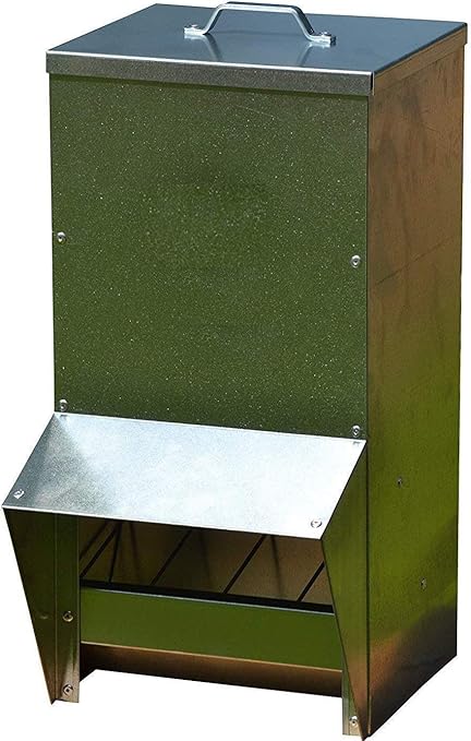Amazon Com Chicken Feeder Rainproof Outdoor Metallic 20 Liter