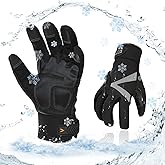 Vgo 1Pair -20℃/-4°F Warm Winter Mechanic Gloves, Cold Weather Waterproof Safety Work Gloves,Cold Storage or Freezer Use,w/3M 
