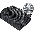 Agfabric 40% Shade Cloth 6.5X 20ft Sun Shade Sunblock Shade Cloth Cover with Clips for Plants, Black