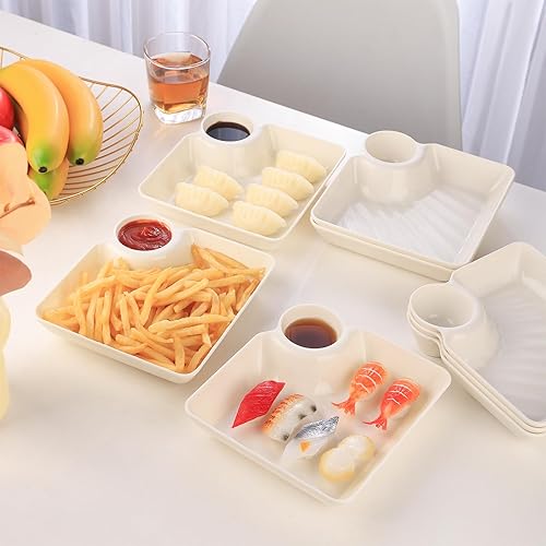 RAMFIYN pcs Chips and Salsa Serving Dish, White Reusable Chip