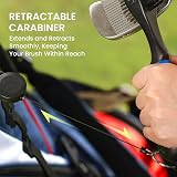 FINGER TEN Golf Club Cleaner Brush Navy with Magnetic Clip Dual Head view 6