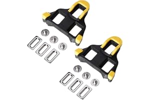 Bike Cleats for Indoor Outdoor Cycling 6 Degree Float Bicycle Clips Yellow for Road Bike Shoes Bicycle Pedal Cleats 2 Pcs