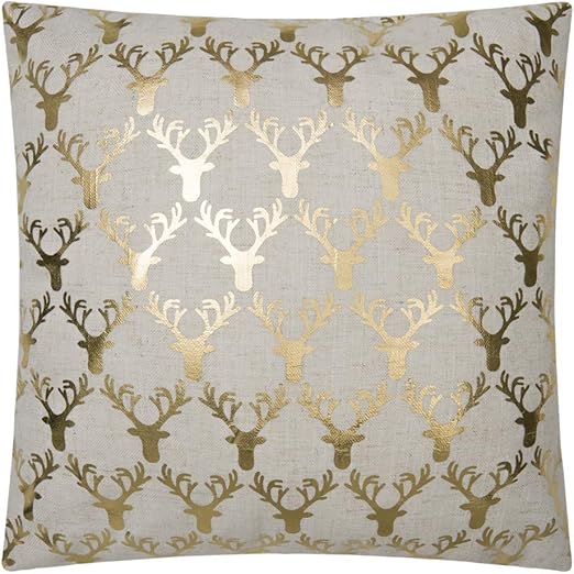 Amazon Com Jwh Christmas Deers Accent Pillow Case Gold Foil