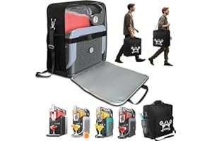 ONSLOWE Portable Travel Carrying Bag for Ninja Slushie Machine FS301/FS301C - Waterproof Nylon, Front-Opening Design, Multi-Pocket Storage with Handles, Ideal for Outdoor Frozen Drink Maker (Black)