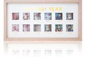Homaisson Newborn Baby Picture Frame, My First Year Newborn Keepsake Frame 12 Months, Photo Frame for Memories