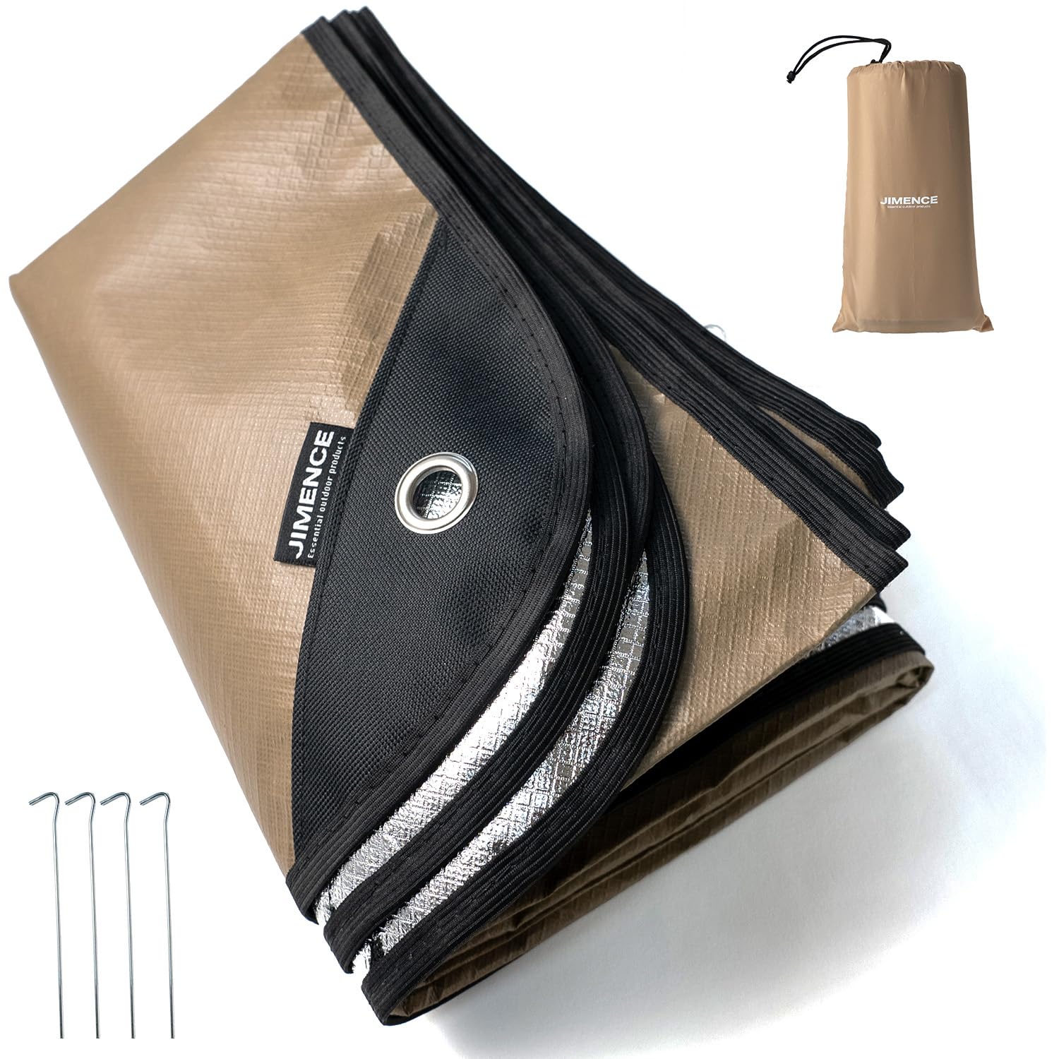 JIMENCE（ジーメンス） レジャーシート グランドシート アルミ防水 150×210cm 収納袋付き 1~3人用 (ベージュ)商品画像