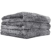 The Rag Company - Eagle Edgeless 600 - Professional Korean 70/30 Blend Super Plush, Microfiber Auto Detailing Towels, Buffing &amp; Polishing, 600gsm, 16in x 16in, Dark Grey (3-Pack)
