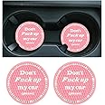 Sylvil 2 PCS Bling Car Cup Coaster, 2.75 Inch Anti-Slip Cup Holder Insert Coasters, Crystal Rhinestone Auto Drink Car Cup Mat for Women Girls, Universal Interior Car Accessories (Pink)