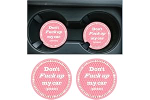 Sylvil 2 PCS Bling Car Cup Coaster, 2.75 Inch Anti-Slip Cup Holder Insert Coasters, Crystal Rhinestone Auto Drink Car Cup Mat for Women Girls, Universal Interior Car Accessories (Pink)