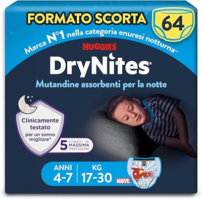 Drynites Pannolini Mutandina, Taglia M (17-30 Kg), 64 Pannolini