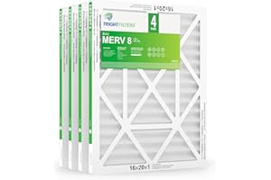 TRIGHTFILTERS 16x20x1 Air Filter 4 Pack, MERV 8 Pleated Dust Defense Air Filters Replacement Air Conditioner HVAC AC Furnace Filter, Durable and Lightweight