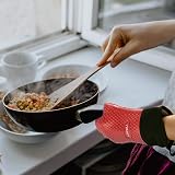 Loveuing Oven Gloves Heat Resistant Silicone Cotton Double Layer 1 Pair view 4