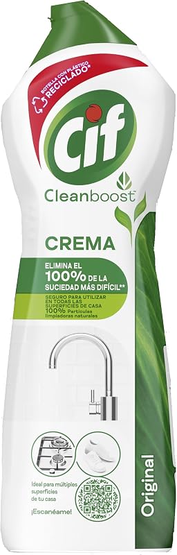 Crema Original Multisuperficies, Potente Limpiador con Fórmula de Micropartículas para el Baño y Cocina, 750 ml
