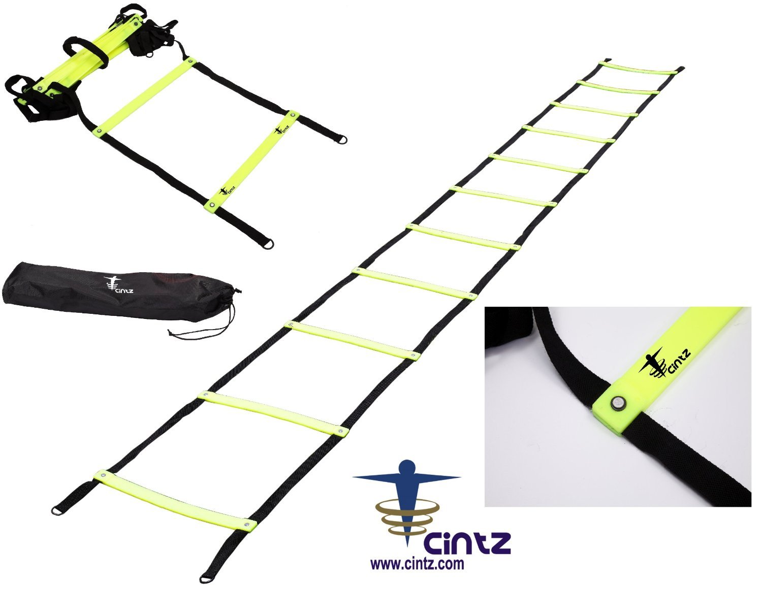 Cintz 30 ft Fixed rungs Soccer Speed and Agility ladder in a bag