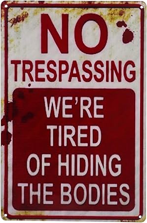 funny halloween no trespassing sign