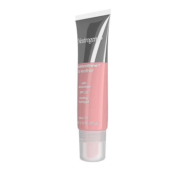 NEUTROGENA MOISTURESHINE LIP SOOTHER GLOSS WITH SPF 20 SUN PROTECTION, HIGH GLOSS TINTED LIP MOISTURIZER WITH HYDRATING GLYCERIN AND SOOTHING CUCUMBER FOR DRY LIPS, GLOW 70, .35 OZ