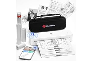 Phomemo M834 Portable Printer for Business/Office/Travel, Inkless Thermal Printer Supports US Letter & A4, Bluetooth Printer 