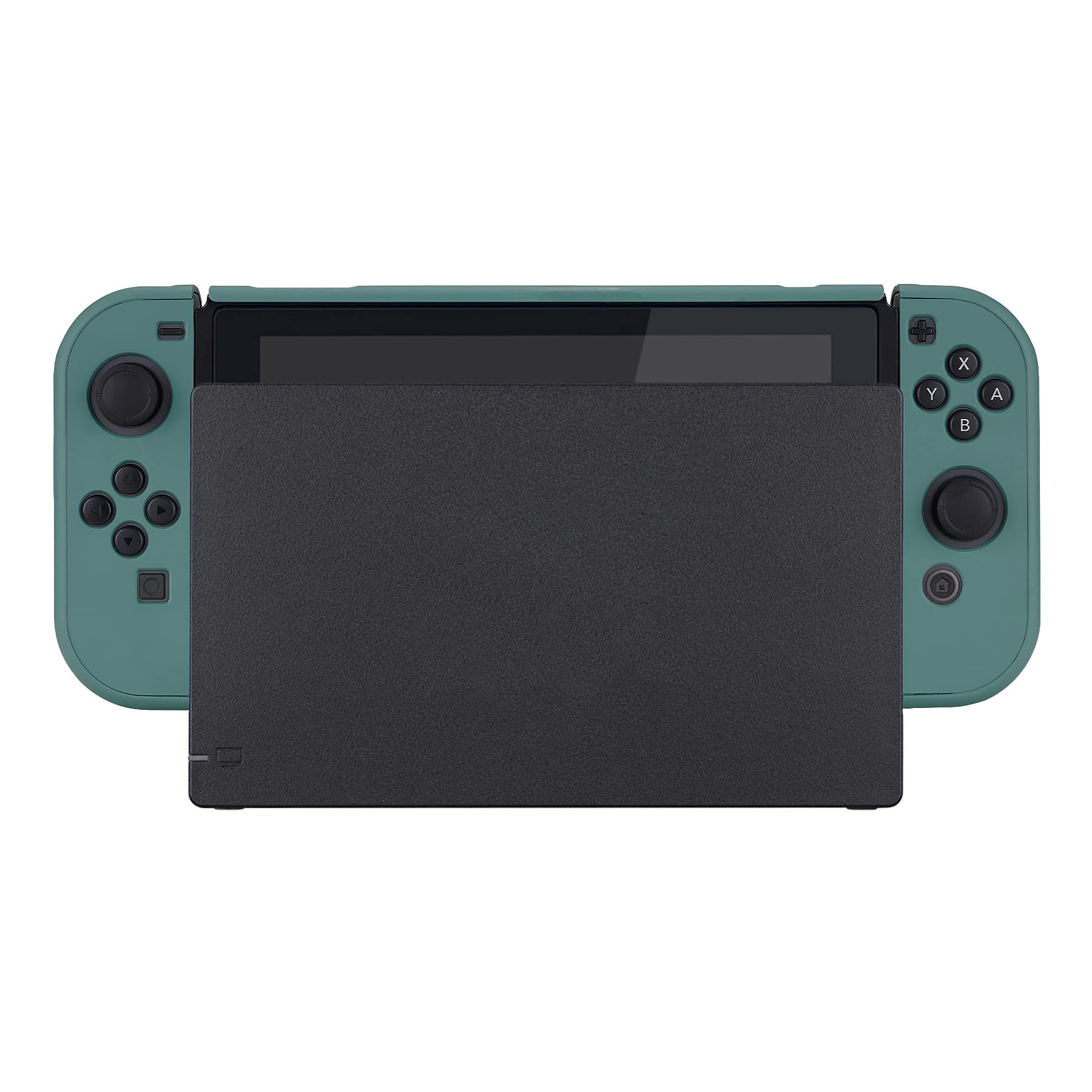 eXtremeRate PlayVital Back Cover for Nintendo Switch Console, Handheld Controller Separable Protector Hard Shell for NS Joycon, Customized Dockable Protective Case for Nintendo Switch - Hunter Green