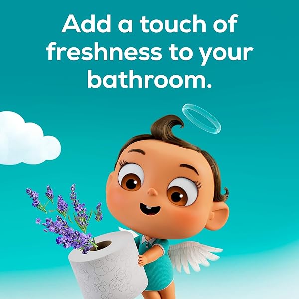 ANGEL SOFT TOILET PAPER WITH FRESH LAVENDER SCENTED TUBE, 8 MEGA ROLLS = 32 REGULAR ROLLS, SOFT AND STRONG TOILET TISSUE