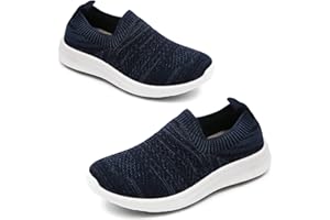 Apawwa Boys Girls Sneakers Kids Lightweight Slip On Running Shoes Pink/Blue/Navy/Black Walking Shoes Breathable Tennis Shoes for Toddler/Little Kids/Big Kids